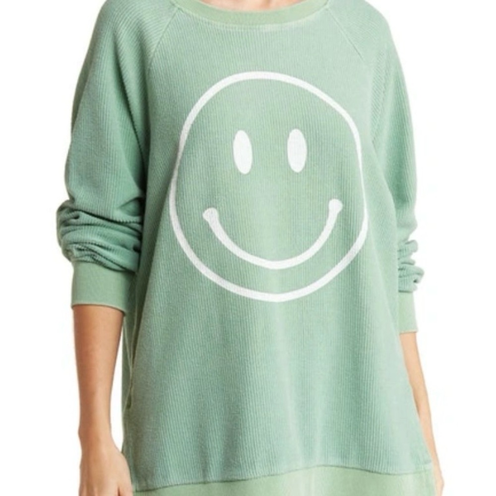 Smile Face Green Sweatshirt - Picture 9 of 11
